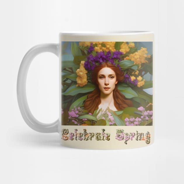 Celebrate Spring Beautiful Woman Surrounded By Spring Flowers by Chance Two Designs